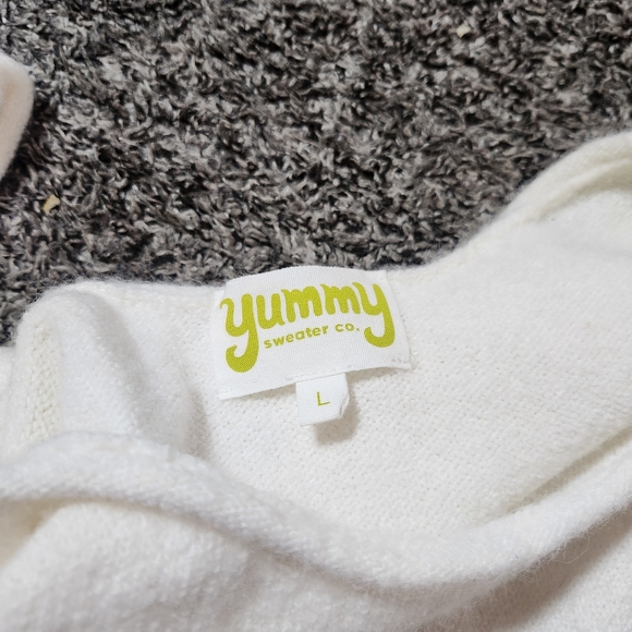 Yummy Sweater Company Ivory Sweater Size Large Soft Stretchy - Picture 3 of 15